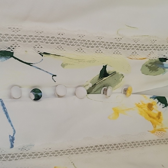 Anthropologie Size 0 Ivory Watercolor Floral Printed Midi Dress NWT - Picture 2 of 10